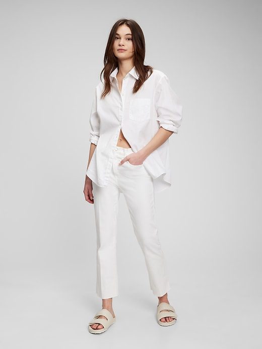 High Rise Kick Flair White Jeans From Gap