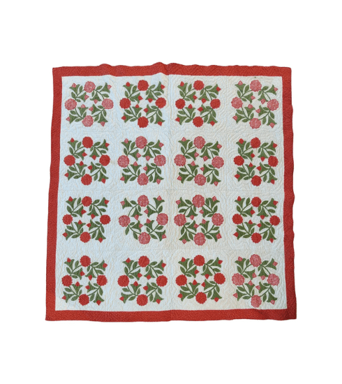 Vintage Red & Green Quilt from 1st Dibs