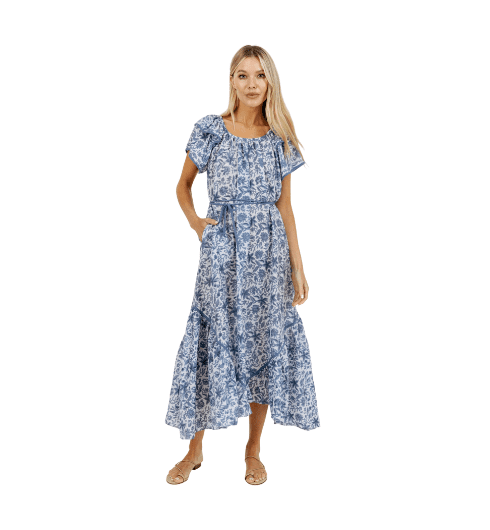 Blue Floral Seville Dress from MIRTH