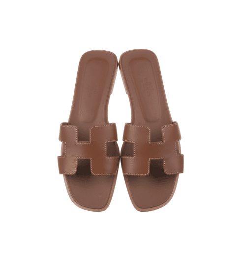 Brown Oran Sandals From Hermes