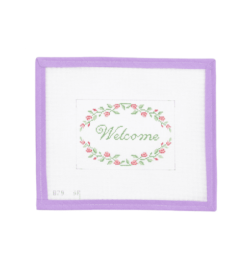 Floral Welcome Needlepoint Canvas via Lycette